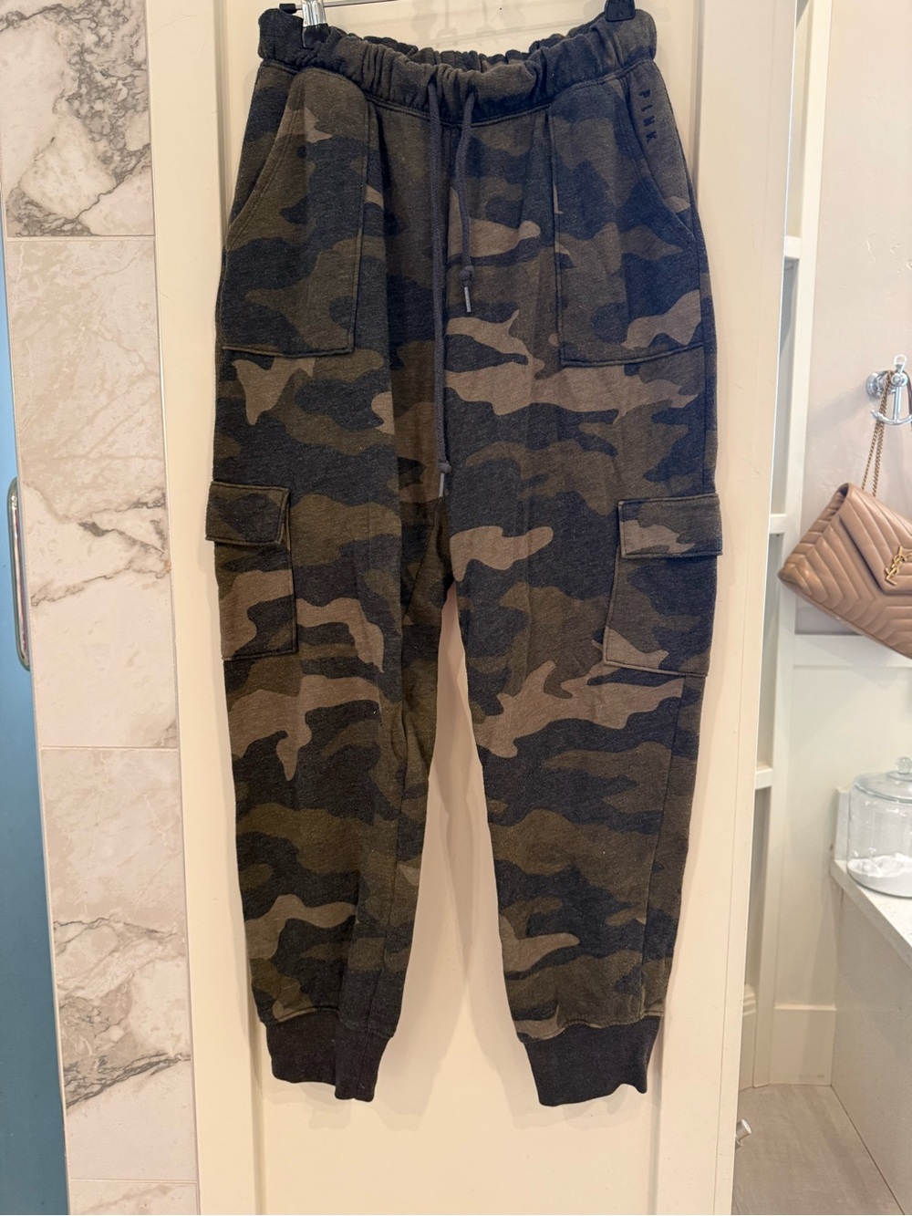 Victoria's Secret women’s Camo Cargo Joggers - Olive & Black